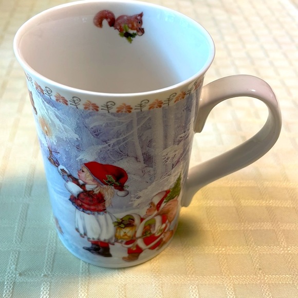 Vintage Summer River Christmas mug,strainer and lid new in box - Picture 3 of 9